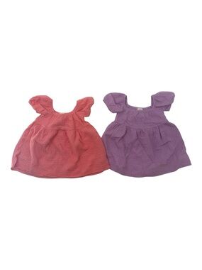 Wonder Nation Coordinating Pink 7 Lavender Gauze Flutter Dress Girls